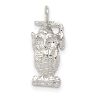 Million Charms 925 Sterling Silver Graduation Owl Charm